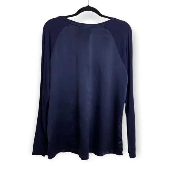 Tahari Blue / Purple Long Sleeve Shirt with Soft Silky Back - Picture 2 of 7